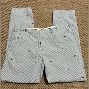 Polo Ralph Lauren Men’s Nautical Seersucker Chino Pants 36x32 Preppy Flag Summer